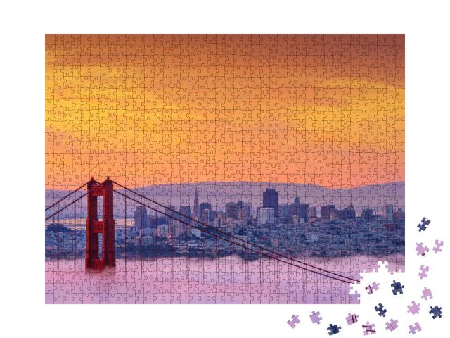 Puzzle 1000 Teile „Nebliger Morgen an der Golden Gate Bridge“