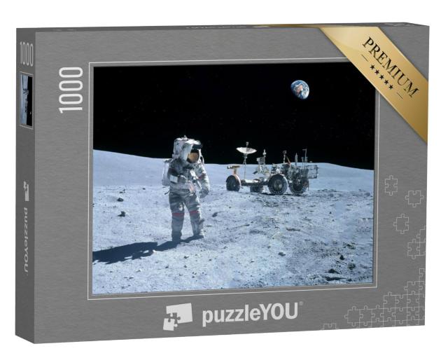 Puzzel 1000 stukjes „Een astronaut op de maanrover“