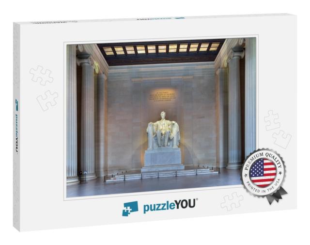 Lincoln Memorial, Hdr Image of the Shrine Interior - Wash... Jigsaw Puzzle
