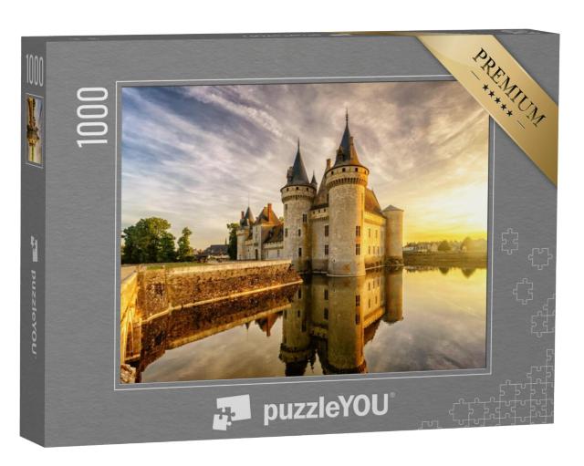 Puzzel 1000 stukjes „Chateau de Sully-sur-Loire bij zonsondergang“