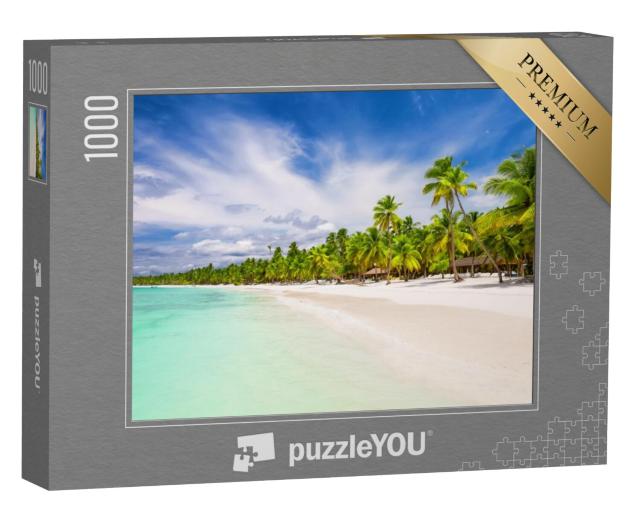 Puzzel 1000 stukjes „Palmbomen op het witte zandstrand in Punta Cana, Dominicaanse Republiek“