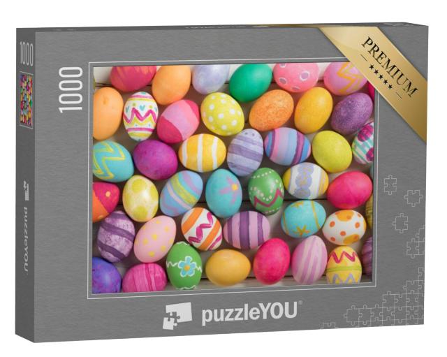 Puzzel 1000 stukjes „Veel kleurrijke paaseieren“