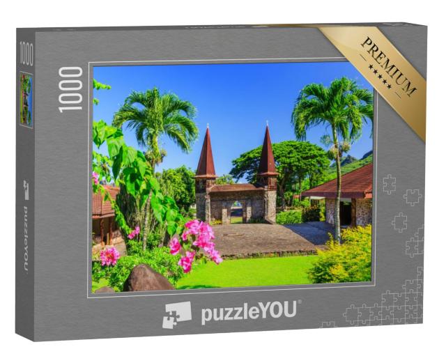 Puzzel 1000 stukjes „Markiezeneilanden, Nuku Hiva, Notre Dame kathedraal, Frans-Polynesië“