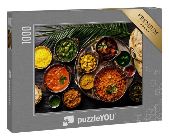 Puzzle 100 Teile „Indisches Essen: Curry und Butter-Huhn“