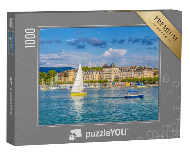 Puzzel 1000 stukjes „Historisch centrum van Genève en het Meer van Genève, Zwitserland“