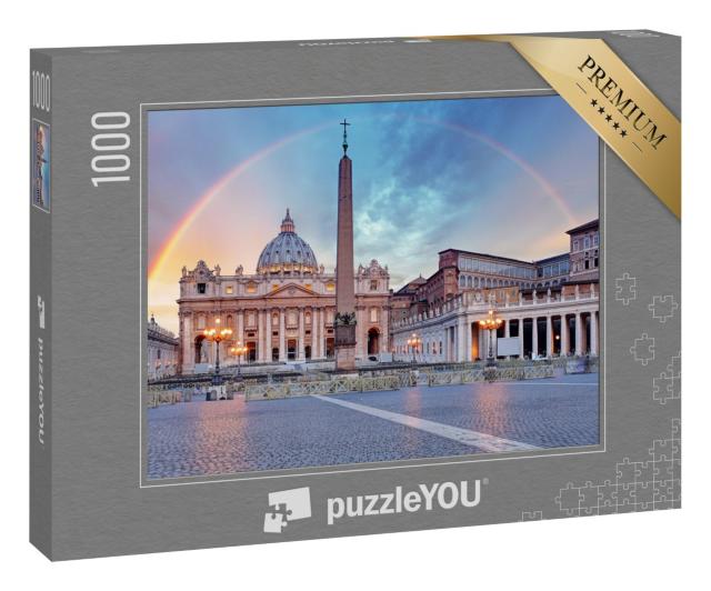 Puzzle „Regenbogen über dem Petersplatz, Rom“