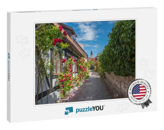 Medieval Alley in the Historic Hanse Town Visby During Su... Jigsaw Puzzle