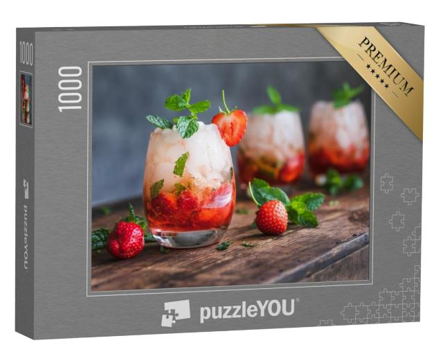 Puzzel 1000 stukjes „Mojito met aardbeien en munt“