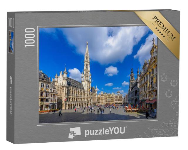 Puzzel 1000 stukjes „Grote Markt met Stadhuis en Koningshuis in Brussel, België“