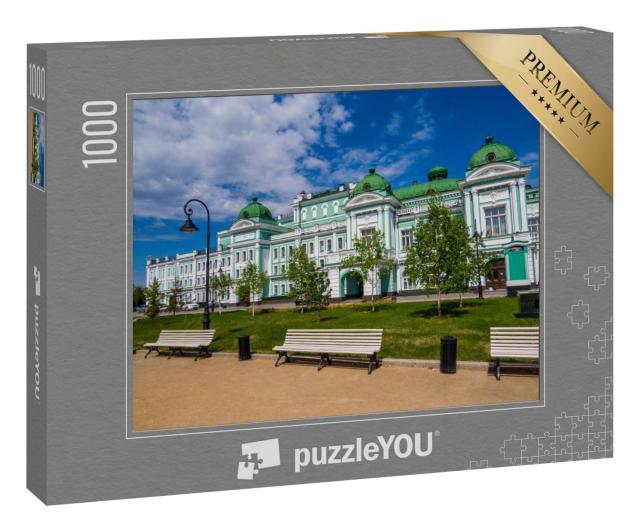 Puzzle 1000 Teile „Blick auf das Omsk Drama Theater, Russland“