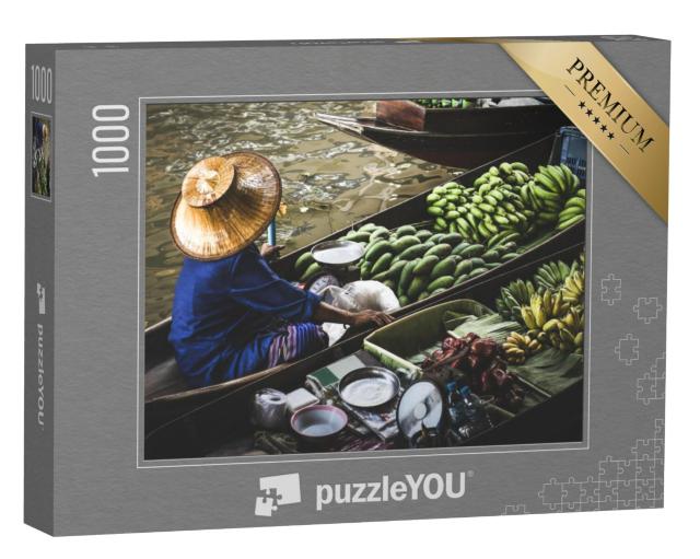 Puzzel 1000 stukjes „Exotisch: de drijvende markt Damnoen Saduak“