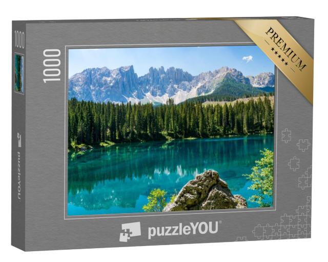 Puzzel 1000 stukjes „Lago di Carezza, provincie Bolzano, Zuid-Tirol“