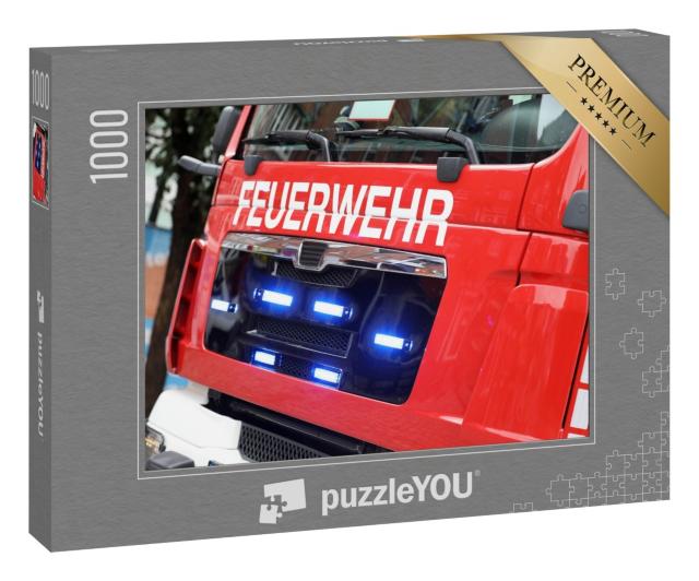 Puzzle 1000 Teile „Deutsches Feuerwehrauto in Aktion“