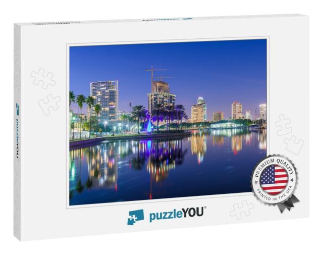 St. Petersburg, Florida, USA Downtown City Skyline At Twil... Jigsaw Puzzle
