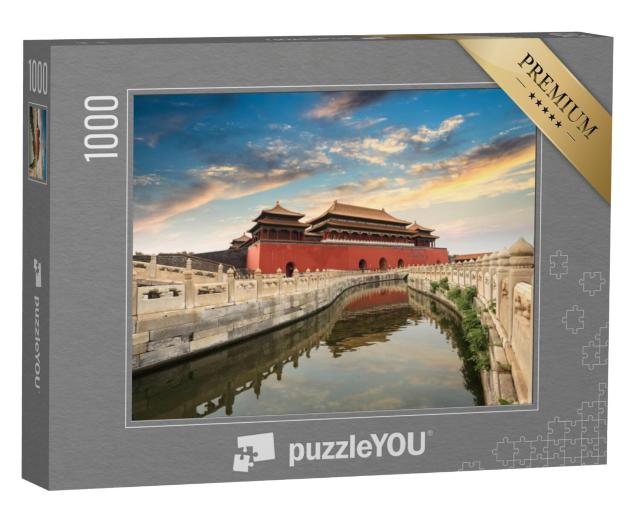 Puzzel 1000 stukjes „De Verboden Stad in Beijing onder een bewolkte hemel“