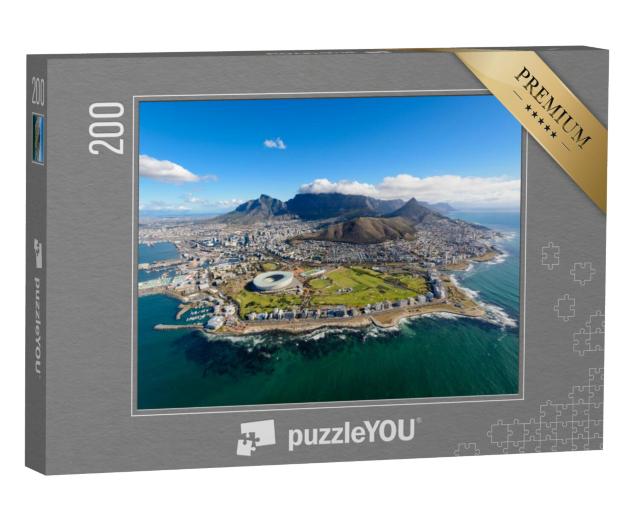 Puzzel 200 stukjes „Uitzicht vanuit de helikopter: Luchtfoto van Kaapstad, Zuid-Afrika“