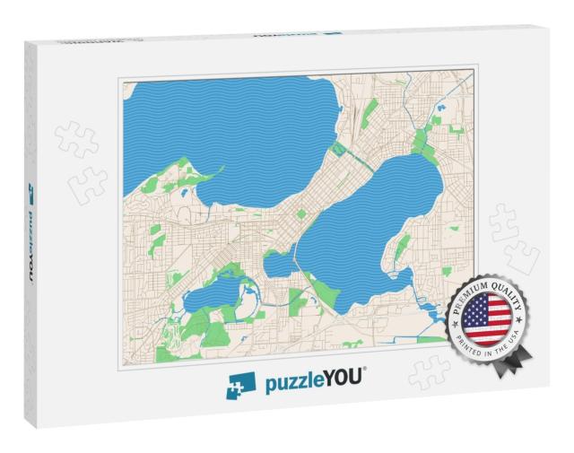 Madison Wisconsin Printable Map Excerpt. This Vector Stre... Jigsaw Puzzle