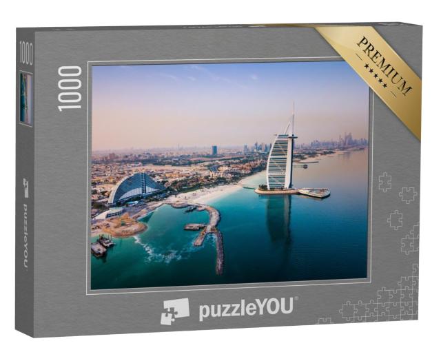 Puzzel 1000 stukjes „Het luxehotel Burj Al Arab en de skyline van de haven van Dubai“