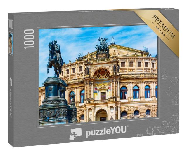 Puzzle 1000 Teile „Semperoper und Johanniterdenkmal in Dresden“