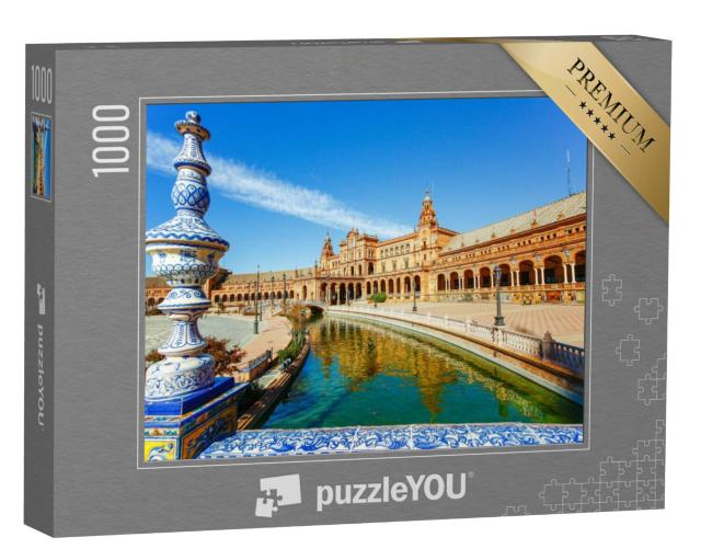 Puzzel 1000 stukjes „Spaans plein, Plaza de Espana, Sevilla, Spanje“