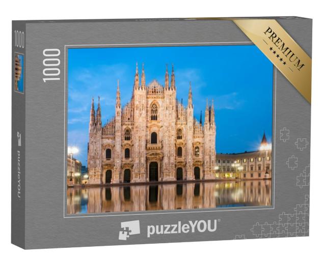 Puzzel 1000 stukjes „Kathedraal van Milaan in de avond“