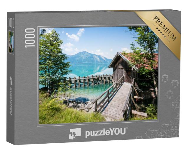 Puzzel 1000 stukjes „Oude vissershut aan de Walchensee“