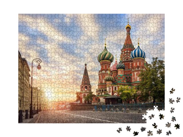 Puzzle 1000 Teile „Basilius-Kathedrale auf dem Roten Platz in Moskau“