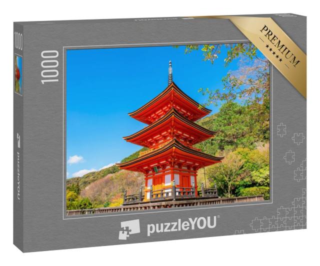 Puzzle 1000 Teile „Tempel Kiyomizu-dera, Wahrzeichen von Kyoto und UNESCO-Weltkulturerbe, Japan“
