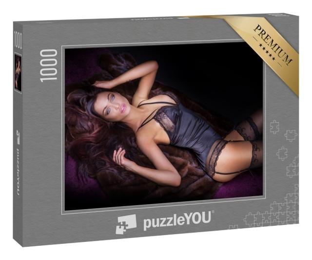 Puzzle 1000 Teile „Erotische Fotografie: Dame in eleganten Dessous“