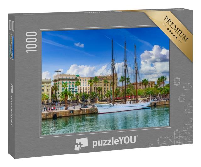 Puzzle 1000 Teile „Hafen von Barcelona, Spanien“