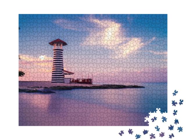 Puzzle 1000 Teile „Sonnenaufgang am Strand Bayahibe, La Romana, Dominikanische Republik“