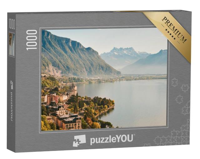 Puzzel 1000 stukjes „Montreux aan het Meer van Genève, Zwitserland“