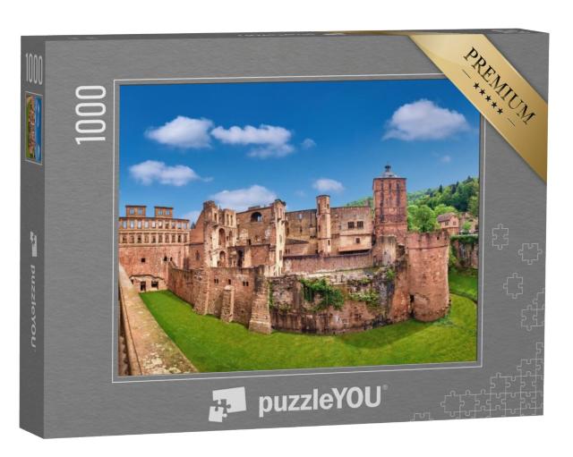 Puzzel 1000 stukjes „Indrukwekkende ruïnes van kasteel Heidelberg, Duitsland“