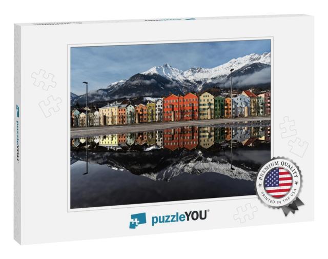Water Reflection of the Distinctive Colored House Fronts... Jigsaw Puzzle