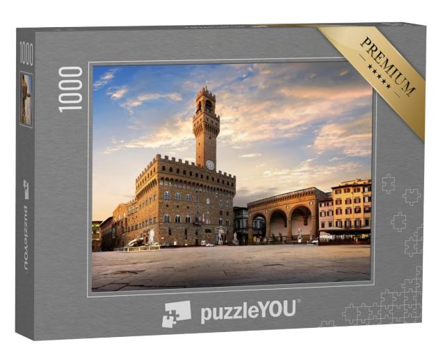 Puzzel 1000 stukjes „Signoria plein bij zonsopgang, Florence, Italië“