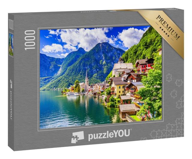 Puzzle 1000 Teile „Hallstatt, Österreich: Bergdorf in den Alpen“