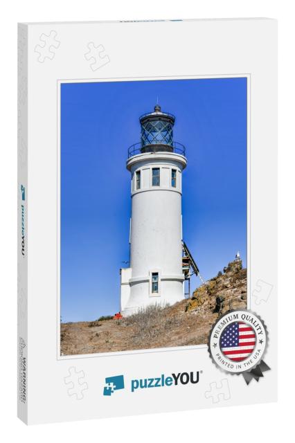 Anacapa Island Lighthouse with Nesting Seagulls At Channe... Jigsaw Puzzle