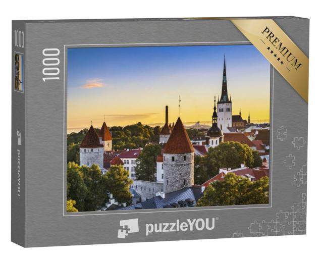 Puzzel 1000 stukjes „Uitzicht op het oude stadscentrum van Tallinn, Estland“