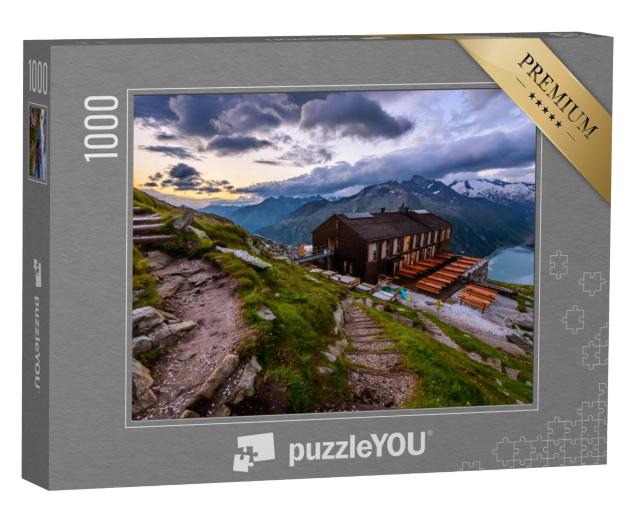 Puzzel 1000 stukjes „De Olpererhütte aan de voet van de Olperer, Zillertaler Alpen, Tirol“