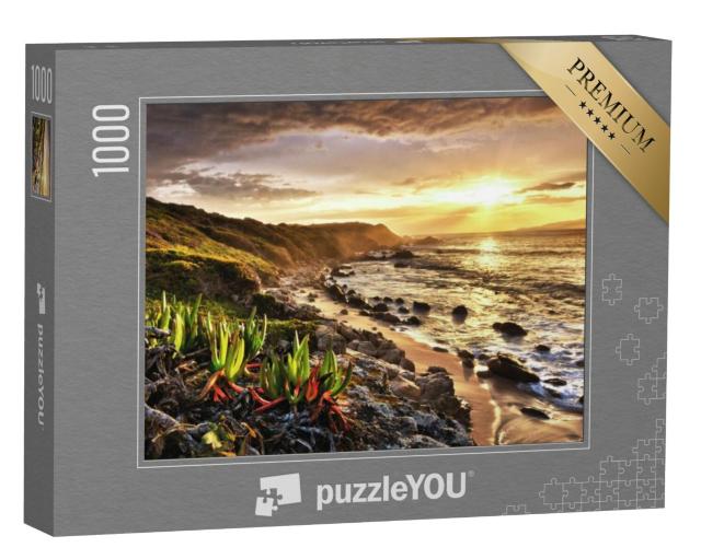 Puzzel 1000 stukjes „Zonsondergang op het strand, Propriano, Corsica“