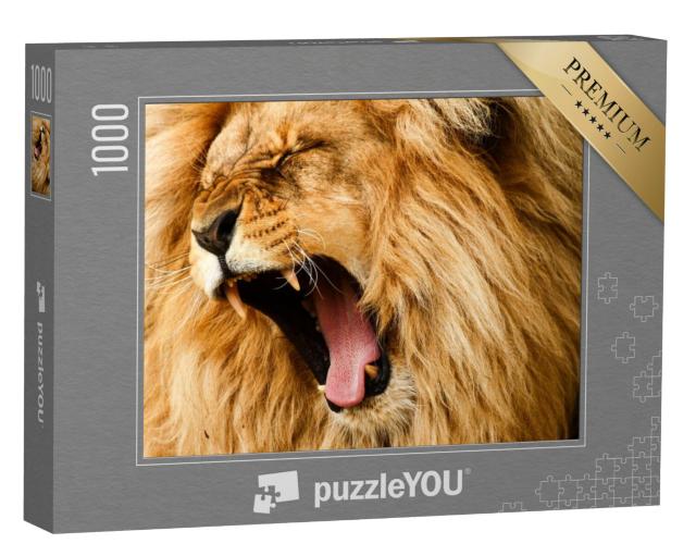 Puzzel 1000 stukjes „Brullende leeuw“