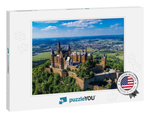 Aerial View of Famous Hohenzollern Castle, Germany. Photo... Jigsaw Puzzle