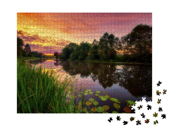 Puzzle 1000 Teile „Sonnenuntergang in der Natur von Estland“