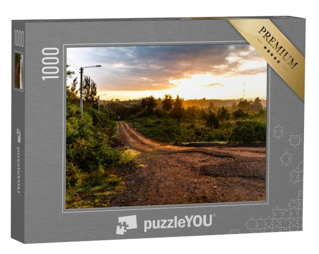 Puzzel 1000 stukjes „Straat bij zonsopgang, Nanyuki, Kenia“