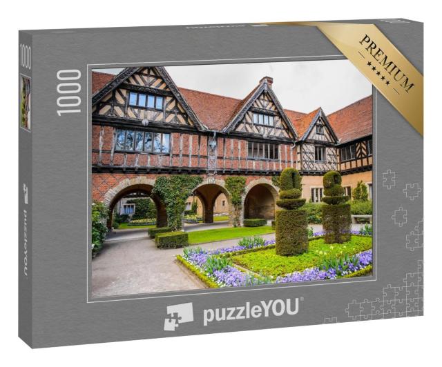 Puzzle 1000 Teile „Innenhof des Schlosses Cecilienhof, Potsdam, Brandenburg, Deutschland“