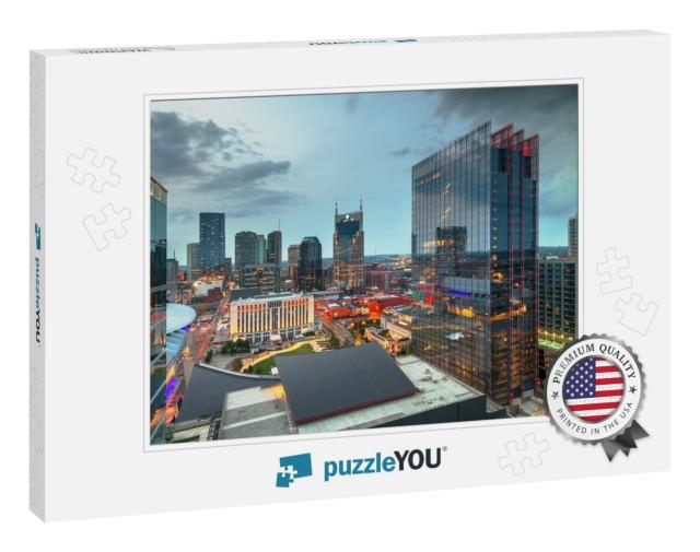 Nashville, Tennessee, USA Downtown Cityscape At Dusk... Jigsaw Puzzle