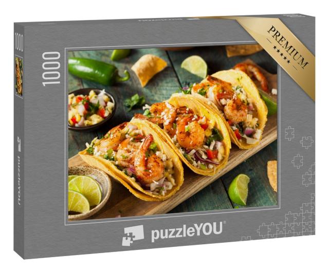Puzzle 1000 Teile „Shrimp-Tacos mit hausgemachter Salsa“