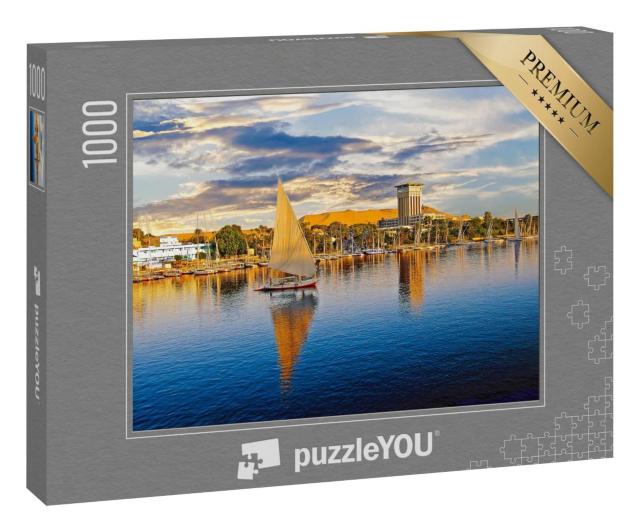 Puzzle 1000 Teile „Luxor am Nil ist ein beliebter Ort für Touristenboote“