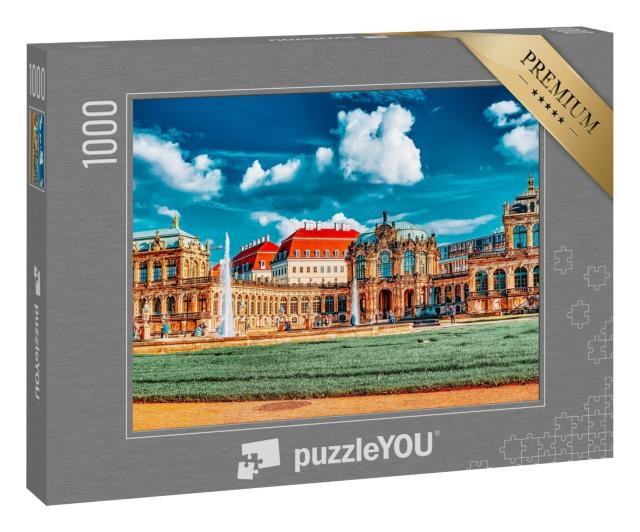 Puzzle 1000 Teile „Panoramablick auf den Zwinger, königliches Schloss in Dresden“