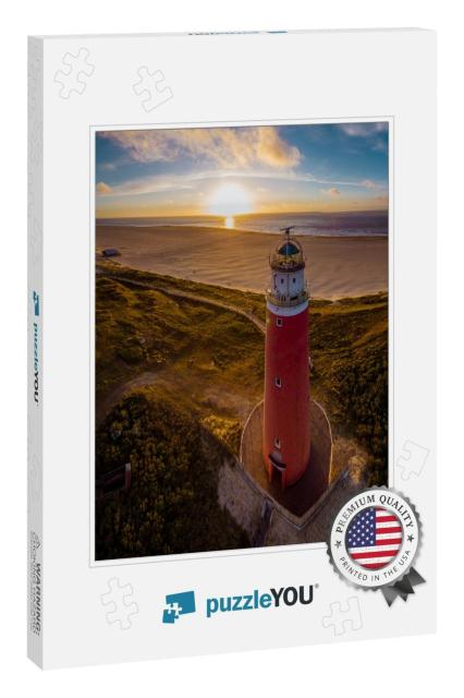 Lighthouse Texel Netherlands, Dutch Lighthouse Holland, R... Jigsaw Puzzle